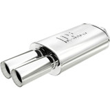 Stainless Muffler 2.25in In / Dual 3in Tips Out