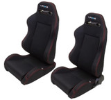 Seat Type-R  Reclinable Black Cloth w/Red Stitch
