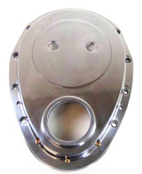 2-Pc Timing Chain Cover SB Chevy Polished Alum