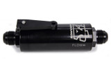12 AN Fuel Filter With Shutoff Black 100 Micron