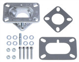 Carburetor Adapter - 1.625 in Thick - Rochester 2-Barrel to 1 Barrel - Gasket / Hardware - Aluminum - Natural - Each
