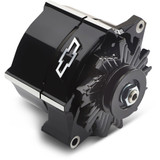 Alternator - Slant-Edge - 100 amps - 12V - 1-Wire - Internal Regulator - Single V-Belt Pulley - Chevy Bowtie Logo - Aluminum Case - Black Powder Coat - Each