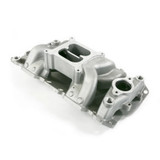 57-95 SBC Air Gap Intake Satin Dual Plane