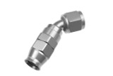 6AN 45 Degree PTFE Reusable Hose End Clear