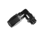 6AN Hose End to 6AN ORB Male Swivel 90Deg Black