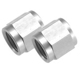 6AN Aluminum Tube Nut 3/8in Hard Line 2pcs CLR