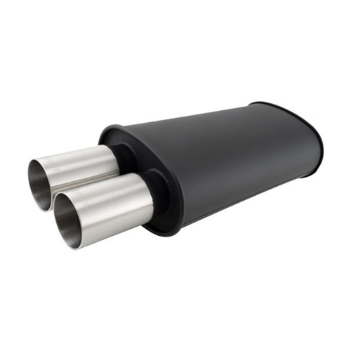 Streetpower Flat Black Oval Muffler 2.5in Inlet