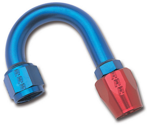 6AN 180Deg Hose End Blue/Red