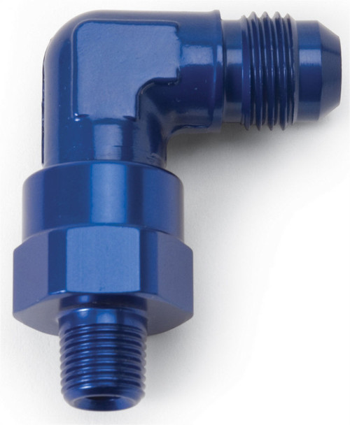 8AN 1/4NPT 90Deg Union Swivel Blue