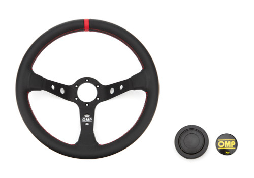 Corsica Steering Wheel Black and Red Leather