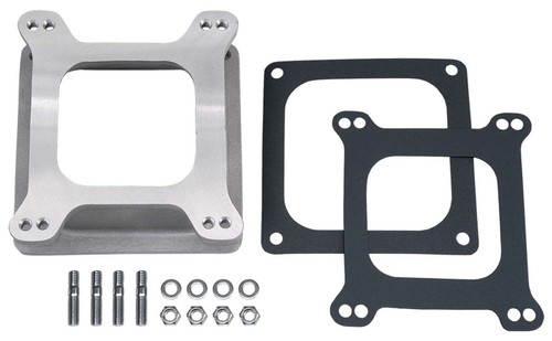 Carburetor Spacer - 2.125 in Thick - Open - Square Bore - Gasket / Hardware Included - Aluminum - Natural - Each