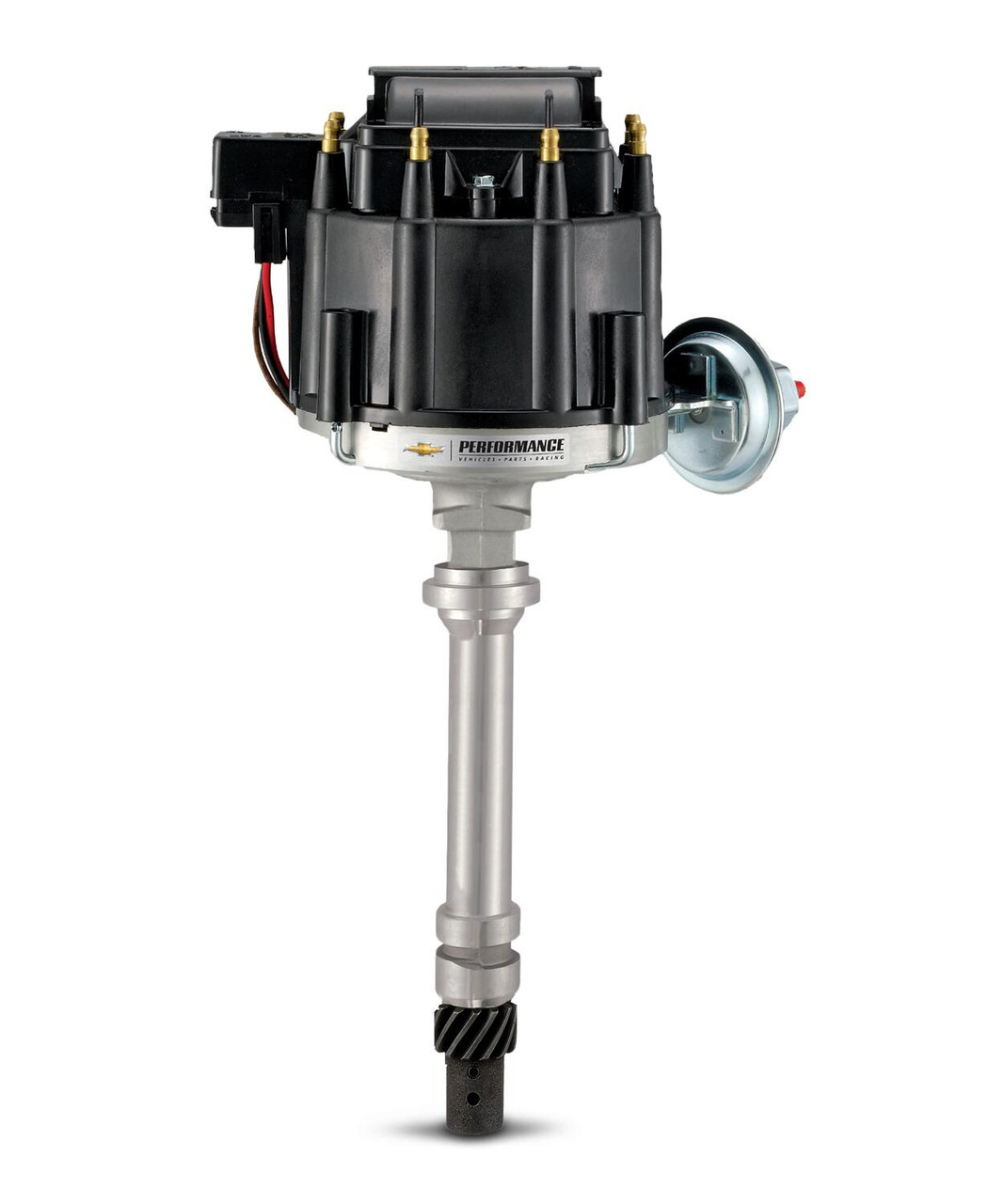 Chevrolet Performance Parts HEI Distributor; Chevy Small and Big Block V8 ; Melonized Steel Gear; Black Cap