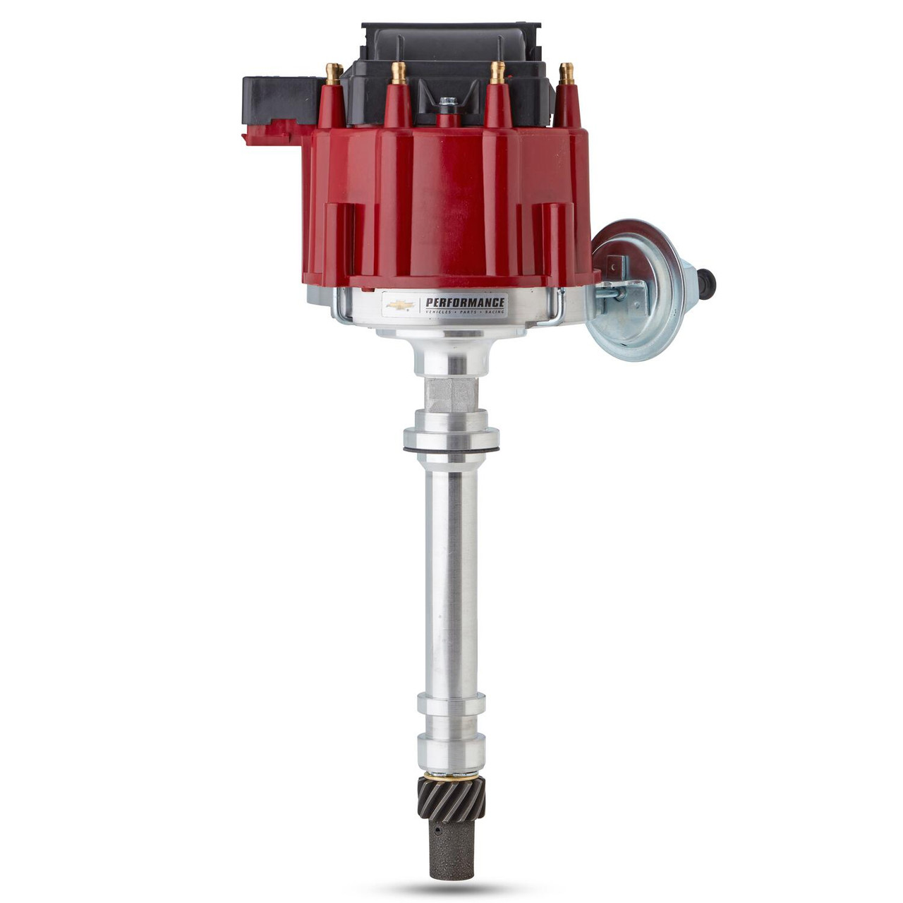 Chevrolet Performance Parts HEI Distributor; Chevy Small and Big Block V8 ; Melonized Steel Gear; Red Cap