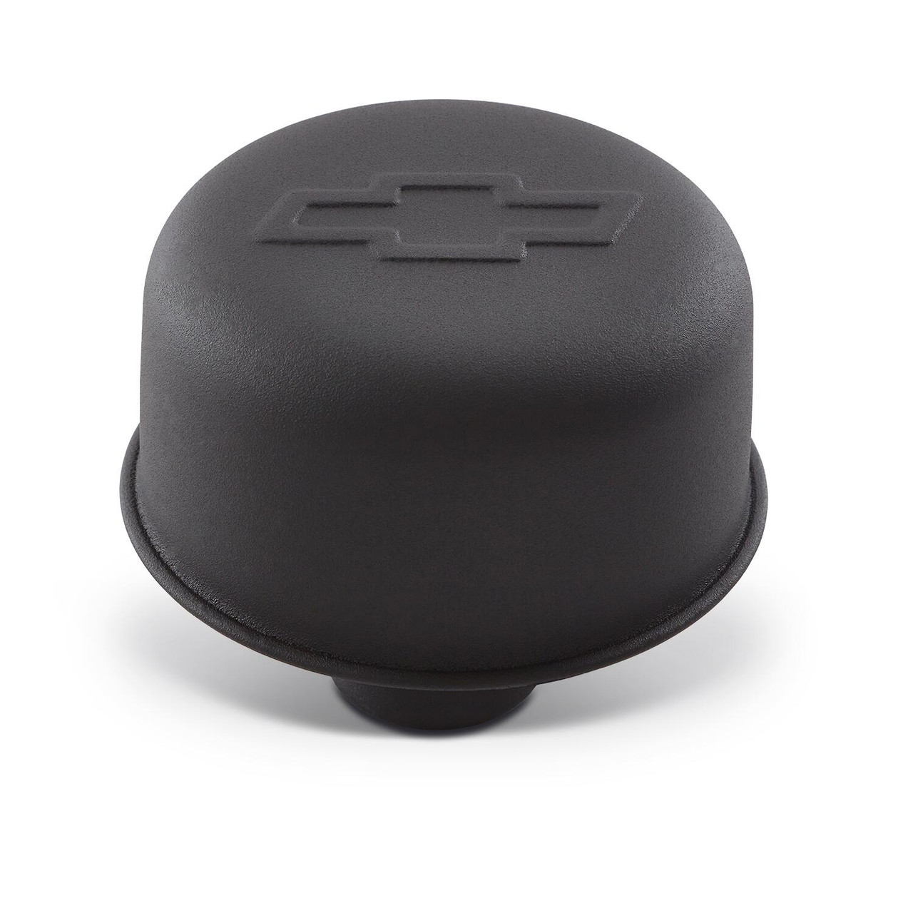 Chevrolet Performance Parts Engine Valve Cover Breather; 3 In Dia; Bowtie Logo; Push-In Style; Black Crinkle