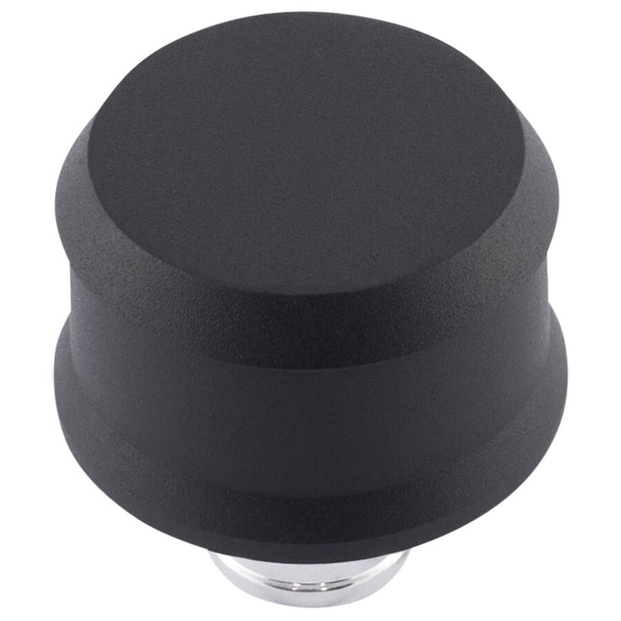 Chevrolet Performance Parts Slant-Edge Aluminum Breather Cap; No Emblem; Push-In; Black Crinkle