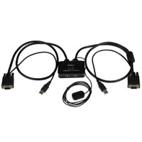 Startech 2 Port USB VGA Cable KVM Switch - USB Powered With Remote Switch - SV211USB