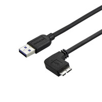Startech Slim Micro-USB 3.0 Cable - M/M - Right-Angle Micro USB - 2M (6Ft) - USB3AU2MRS