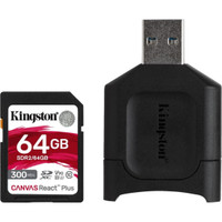 Kingston 64GB SDXC React Plus SDR2 + MLP SD Reader - MLPR2/64GB