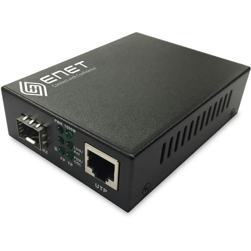 Enet 10/100Base-T Power Over Ethernet (PoE) RJ45 to 100BASE-FX 1310nm 2km MMF Duplex SC Media Converter TAA Compliant - ENMCT-FETP-MMF2