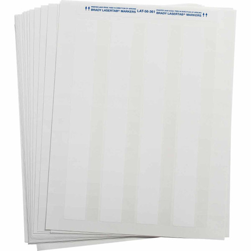 Brady LaserTab Series Self-Laminating Polyester Labels 1.625IN H x 0.6IN W pack of 39 sheets - LAT-56-361-2.5