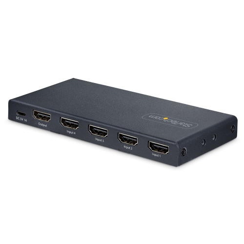 Startech 4-Port 8K HDMI Switch, HDMI 2.1 Switcher 4K 120Hz HDR10+, 8K 60Hz UHD, HDMI Switch 4 In 1 Out, Auto/Manual Source Switching - 4PORT-8K-HDMI-SWITCH