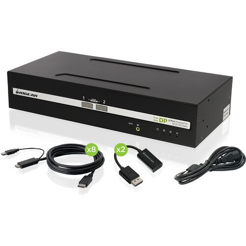 IOGEAR Universal 2-Port Dual View DisplayPort/HDMI Secure KVM - GCS1422TAA4C-UN
