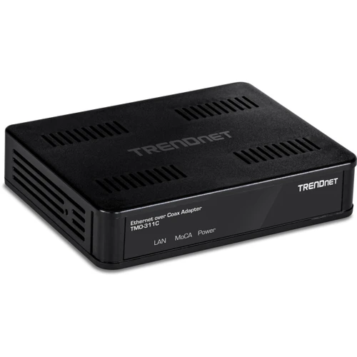Trendnet MoCA 2.0 Ethernet Over Coax Adapter, model TMO-311C, uses your existing coaxial cables to extend a high-speed building-wide Triple Play network throughout your home or office.