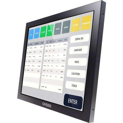 Gvision 17in LCD Touch Screen, PCAP 10 Point Touch (USB), Rear Mount, LED, VGA+DVI, SXGA 1280x1024, 250 Nits, 1000:1 Contrast, 100mm VESA, Black - R17ZH-OB-45P0