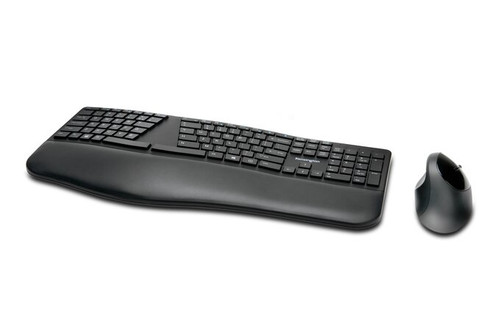Kensington Pro Fit Ergo Wireless Keyboard and Mouse-Black - K75406US