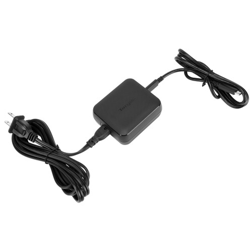 Targus 65W USB-C/USB-A Charger - 65 W - 120 V AC, 230 V AC Input - 5 V DC/3 A, 9 V DC, 12 V DC, 15 V DC, 20 V DC Output - Black- APA104BT