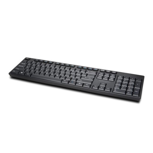 Kensington Pro Fit Low-Profile Wireless Keyboard - Wireless Connectivity - RF - USB Interface - QWERTY Layout - Computer - PC, Windows - Membrane Keyswitch - Black LOW-PROFILE - K75229US