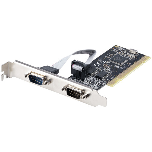 Startech 2-Port PCI RS232 Serial Adapter Card, Dual Serial DB9 Ports, Expansion/Controller Card, Windows/Linux, Standard/Low Profile - PCI2S5502