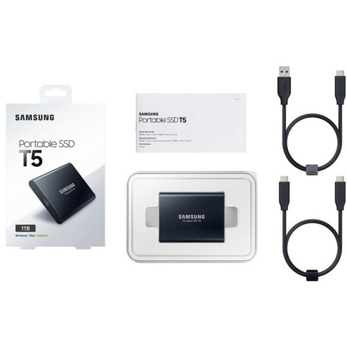 Samsung T5 Mu-Pa1T0B/Am 1 Tb Portable Solid State Drive - 2.5" External - Black - MUPA1T0BAM