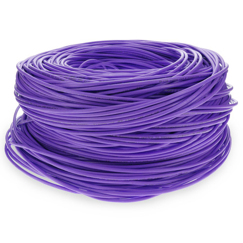 AddOn 1000ft Non-Terminated Shielded Purple Cat6 STP Plenum-Rated Solid Copper Patch Cable - ADD-CAT61KSP-PE
