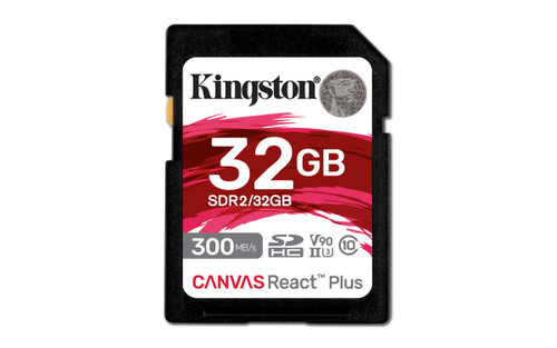 Kingston Canvas React Plus 32 GB Class 10/UHS-II (U3) V90 SDHC - SDR2/32GB