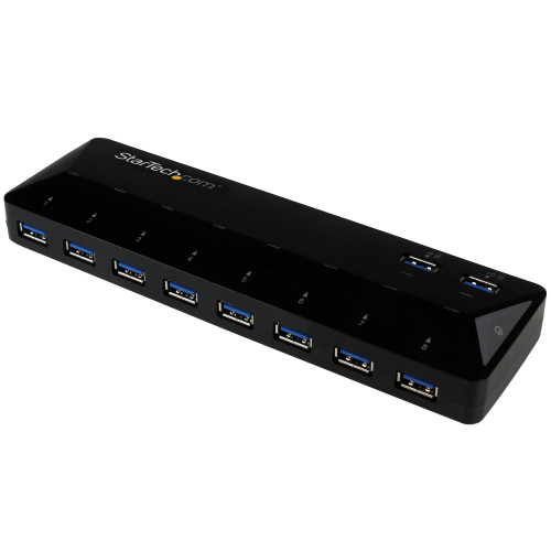 Startech 10-Port USB 3.0 Hub with Charge and Sync Ports - 2 x 1.5A Ports - Desktop USB Hub and Fast-Charging Station - ST103008U2C