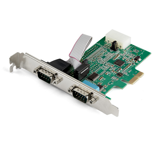 Startech 2-port PCI Express RS232 Serial Adapter Card, PCIe to Dual Serial DB9 RS-232 Controller - 16950 UART - Windows and Linux - PEX2S953