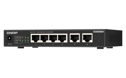 Qnap QSW-2104-2T Router - 6 Ports - 10 Gigabit Ethernet - Desktop - 2 Year - QSW-2104-2T-US