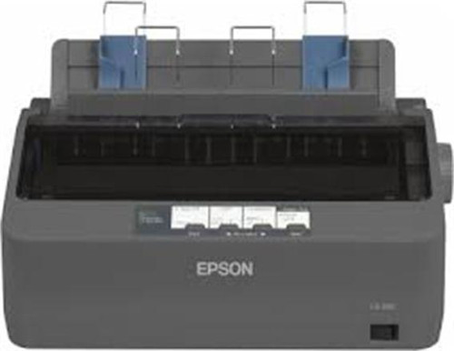 Epson LX-350 9-pin Dot Matrix Printer - Monochrome - Energy Star - Black - 80 Column - 357 cps Mono - USB - Parallel - Serial - 128 KB Memory - C11CC24001