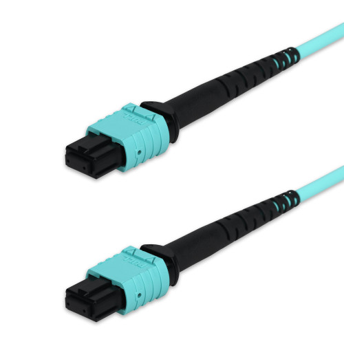 AddOn 0.5m MPO (Female) to MPO (Female) 12-Strand Aqua OM4 Straight Riser-Rated Fiber Patch Cable - ADD-MPOMPO-0-5M5OM4S