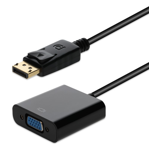 AddOn 5 pack of Lenovo 57Y4393 Compatible 20.00cm (8.00in) DisplayPort Male to VGA Female Black Adapter Cable - 57Y4393-AO-5PK