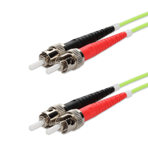 AddOn 1m ST (Male) to ST (Male) Lime Green OM5 Duplex Fiber Patch Cable - ADD-ST-ST-1M5OM5