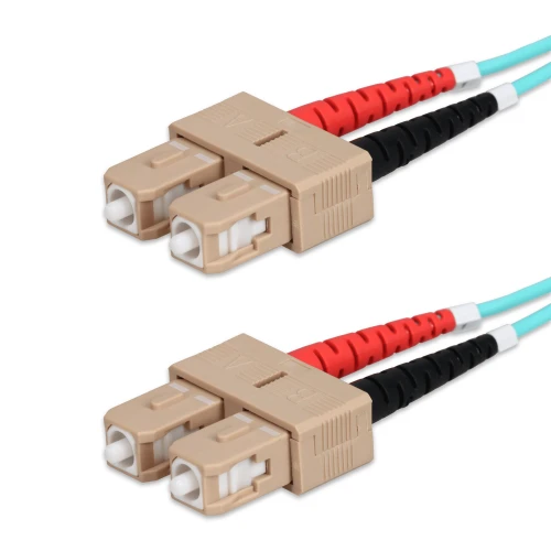 AddOn 0.5m SC (Male) to SC (Male) Straight Aqua OM3 Duplex Fiber OFNR (Riser-Rated) Patch Cable - ADD-SC-SC-0-5M5OM3