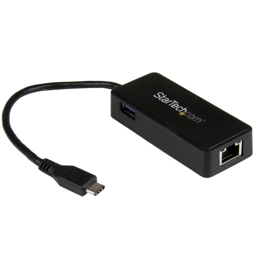 Startech USB-C to Ethernet Gigabit Adapter Thunderbolt Compatible USB Type Network Adapter USB Ethernet Adapter - Use the USB Type C port on a laptop to add a GbE port & USB Type A port - USB 3.0 - US1GC301AU