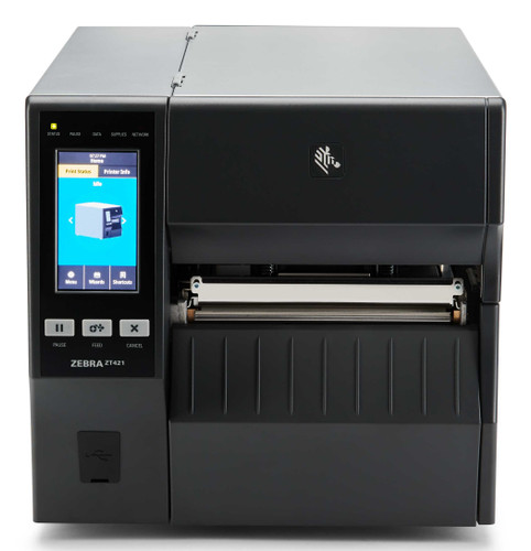 Zebra ZT421 Industrial Thermal Transfer Printer - Monochrome - Label Print - Ethernet - USB - Serial - Bluetooth - 102" Print Length - 6.61" Print Width - 12.01 in/s Mono - 203 dpi - 7.01" Label Width - 39" Label Length - ZT42162-T050000Z