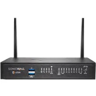 Sonicwall Tz470W Network Security/Firewall Appliance - 8Port - 10/100/1000Base-T - 2.5 Gigabit Ethernet - Wireless LAN Ieee 802.11Ac - Des, 3Des, Md5, Sha-1, AES (128-Bit), AES (192-Bit), AES (256-Bit), Wpa, Wpa2, Wep, Tkip - 8 X RJ-45 - 02-SSC-6804