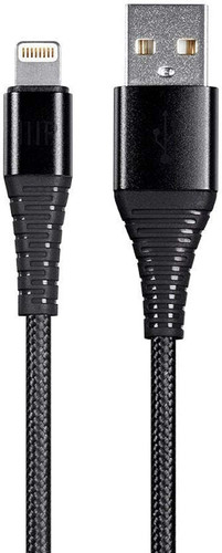 Monoprice Atlasflex Series Durable Apple Mfi Certified Lightning To USB Type-A Charge & Sync Kevlar-Reinforced Nylon-Braid Cable_3Ft_Black - 31191