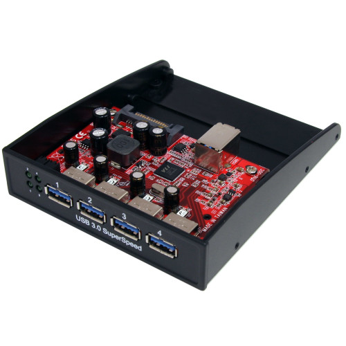 Startech USB 3.0 Front Panel 4 Port Hub Â 3.5In Or 5.25In Bay - 35BAYUSB3S4