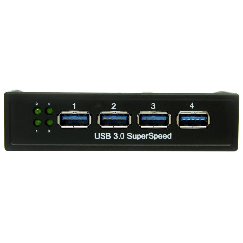 Startech USB 3.0 Front Panel 4 Port Hub Â 3.5In Or 5.25In Bay - 35BAYUSB3S4