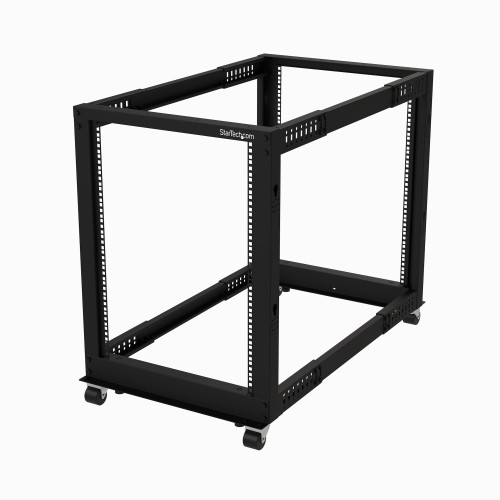Startech 15U 19" Open Frame Server Rack - 4 Post Adjustable Depth 22-40" Mobile - Free Standing Rolling Network/Computer Equipment Data Rack - Dell Poweredge Hp Proliant Thinkserver - 4POSTRACK15U